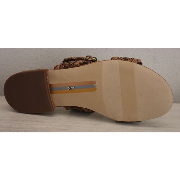 Sam Edelman J0187F2251 WMNs Sz 7M Dark Natural Raffia Elisa 2-Strap Sandals - Picture 9 of 15
